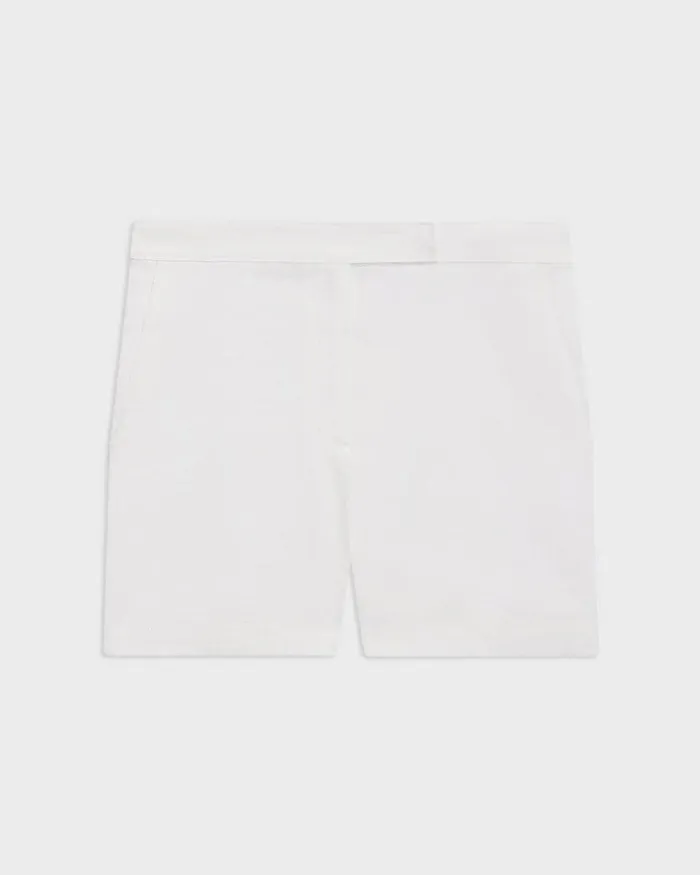 Women Shorts Theory Waist Tab Short In Good Linen White