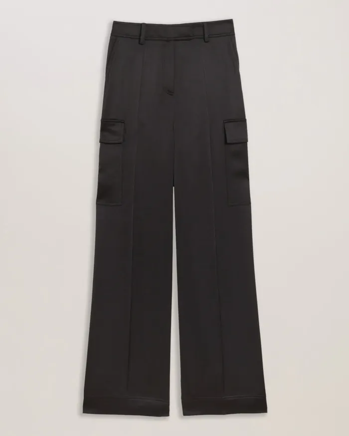 Women SIMETA 8211 Wide Leg Cargo Trousers Black Ted Baker Trousers and Shorts