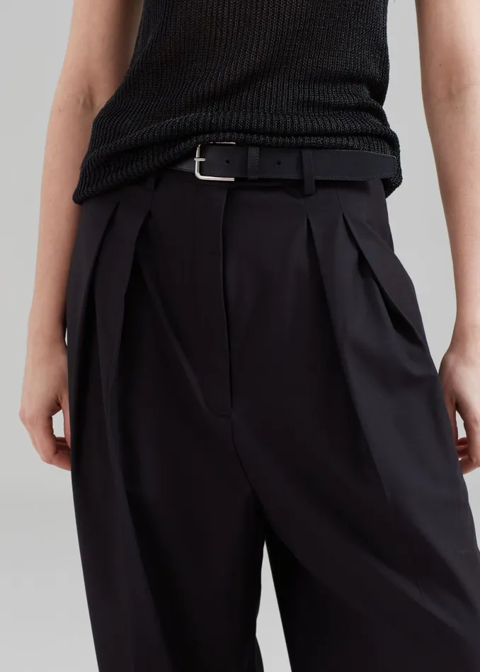 Women Sion Pintuck Trousers 8211 Black The Frankie Shop Bottoms