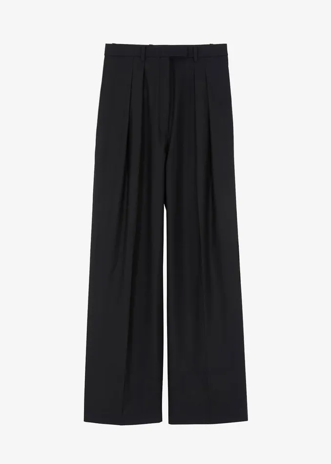 Women Sion Pintuck Trousers 8211 Black The Frankie Shop Bottoms