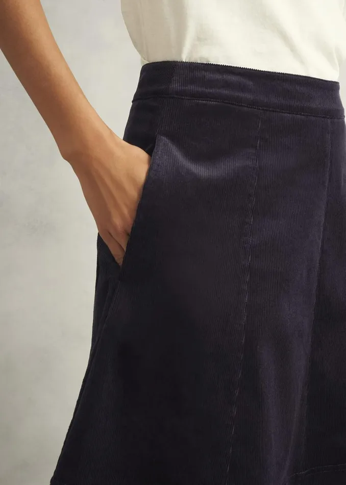 Women Skirts Hobbs Clifton Cord Skirt Navy