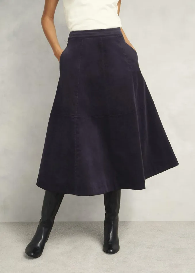 Women Skirts Hobbs Clifton Cord Skirt Navy
