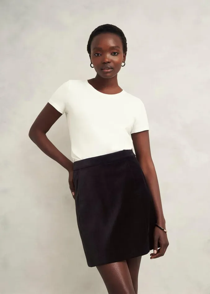 Women Skirts Hobbs Izzy Velvet Skirt Black