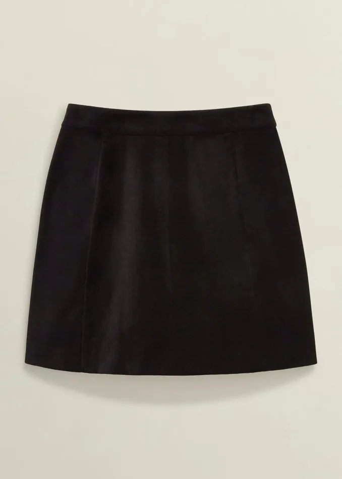 Women Skirts Hobbs Izzy Velvet Skirt Black