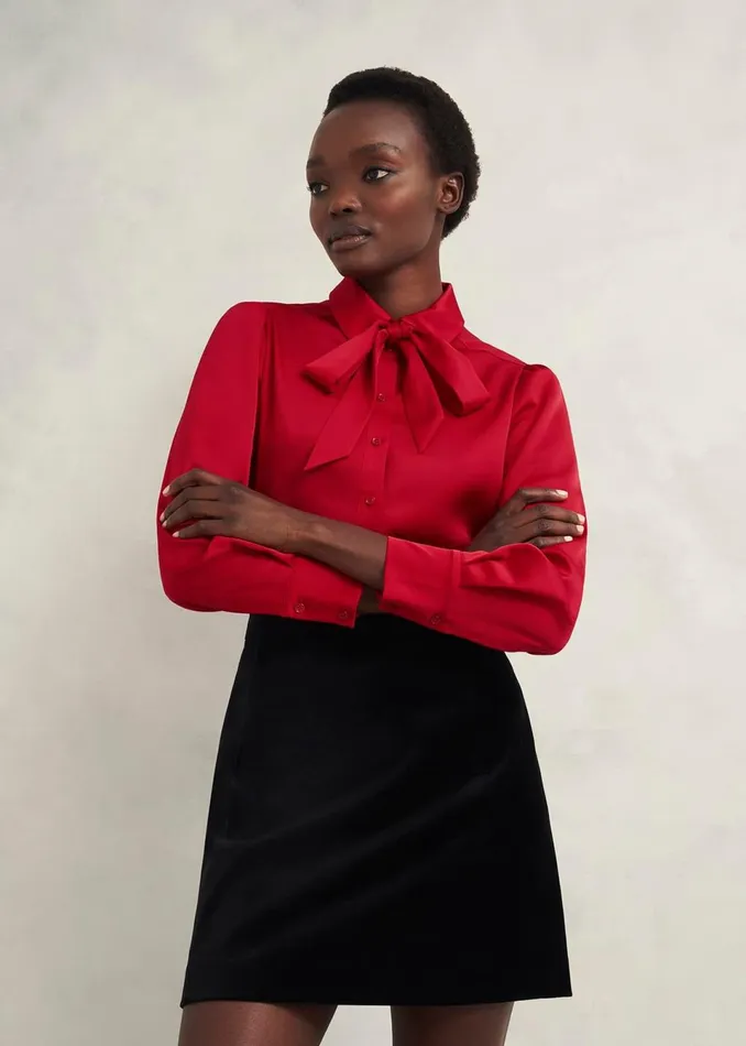 Women Skirts Hobbs Izzy Velvet Skirt Black