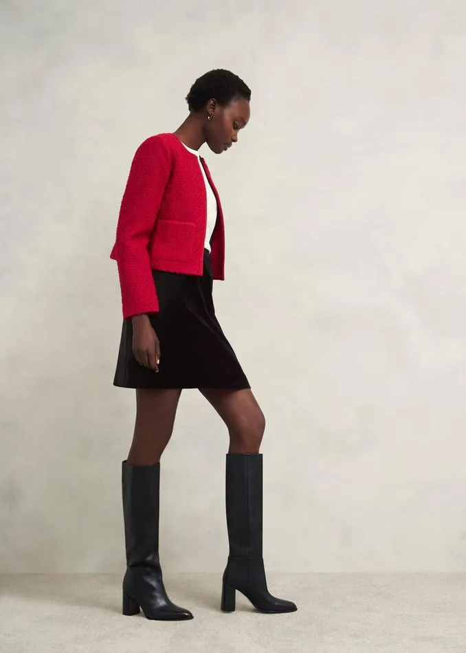 Women Skirts Hobbs Izzy Velvet Skirt Black