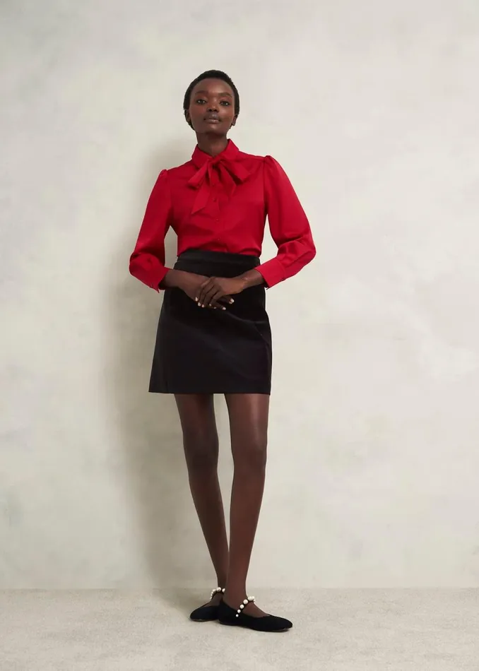 Women Skirts Hobbs Izzy Velvet Skirt Black