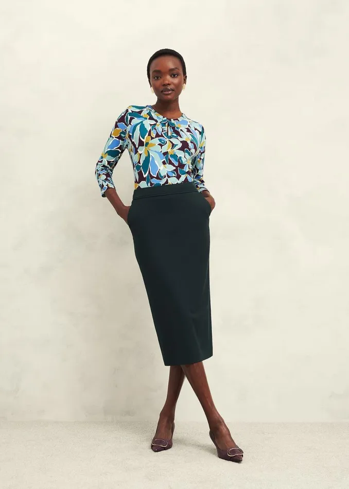 Women Skirts Hobbs Linda Pencil Skirt Deep Pine Green