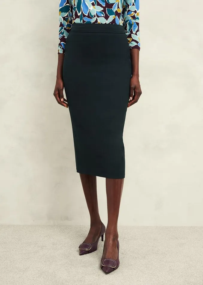 Women Skirts Hobbs Linda Pencil Skirt Deep Pine Green