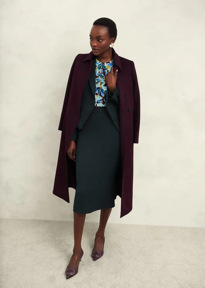 Women Skirts Hobbs Linda Pencil Skirt Deep Pine Green