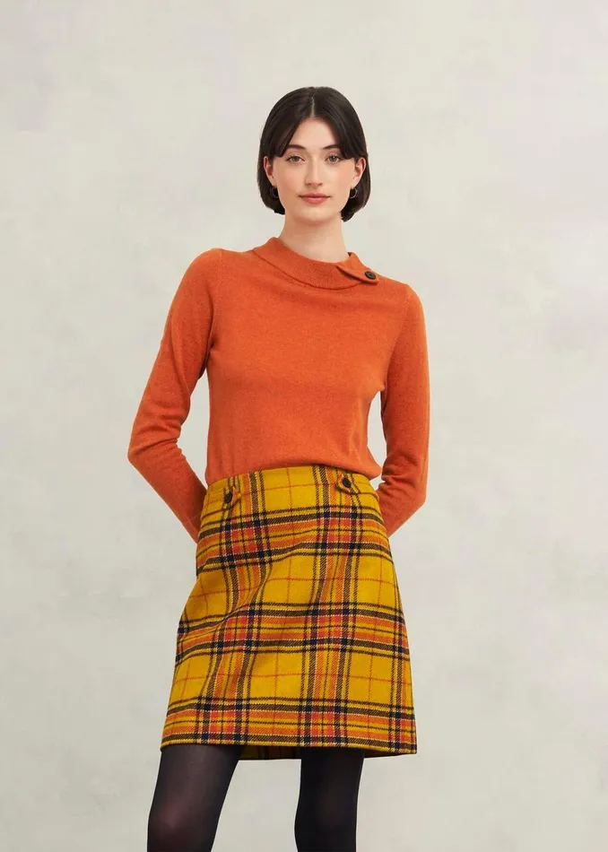 Women Skirts Hobbs Maeve Wool Skirt Ochre Multi
