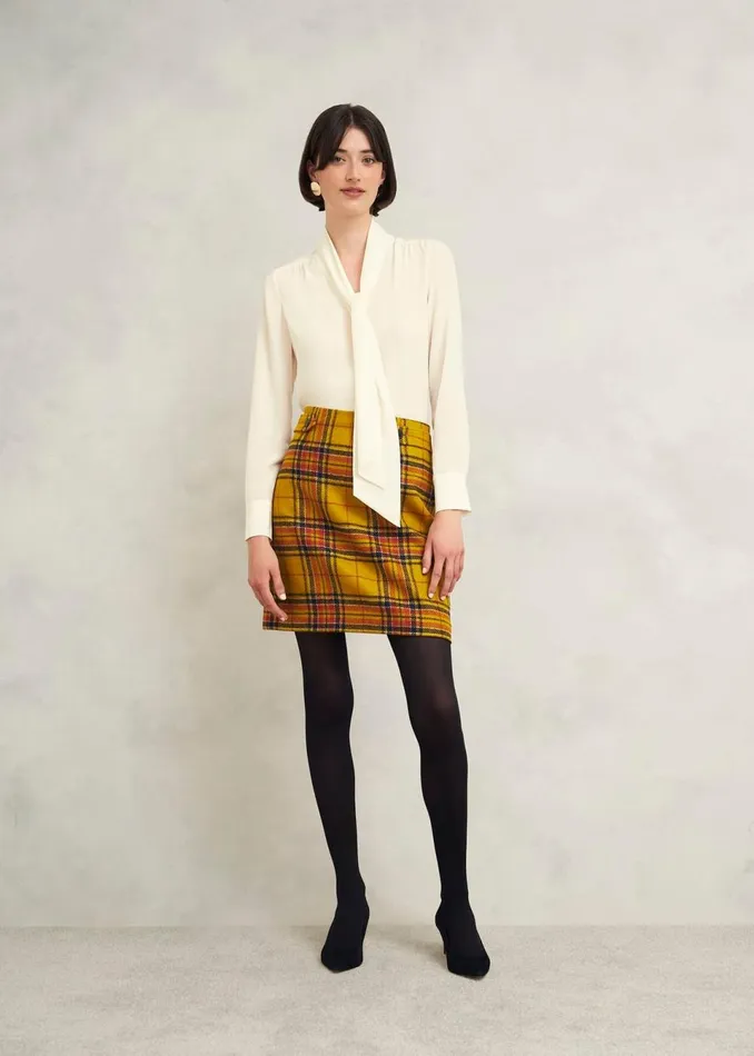 Women Skirts Hobbs Maeve Wool Skirt Ochre Multi