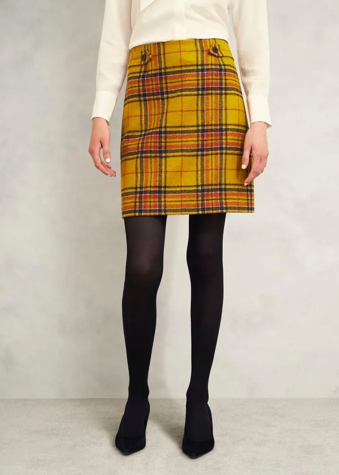 Women Skirts Hobbs Maeve Wool Skirt Ochre Multi