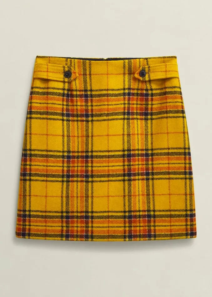 Women Skirts Hobbs Maeve Wool Skirt Ochre Multi