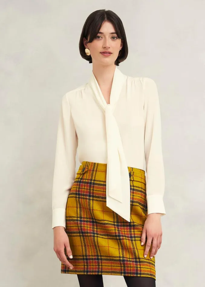 Women Skirts Hobbs Maeve Wool Skirt Ochre Multi