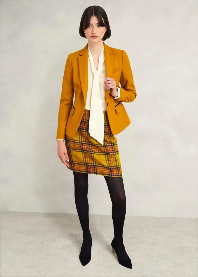 Women Skirts Hobbs Maeve Wool Skirt Ochre Multi
