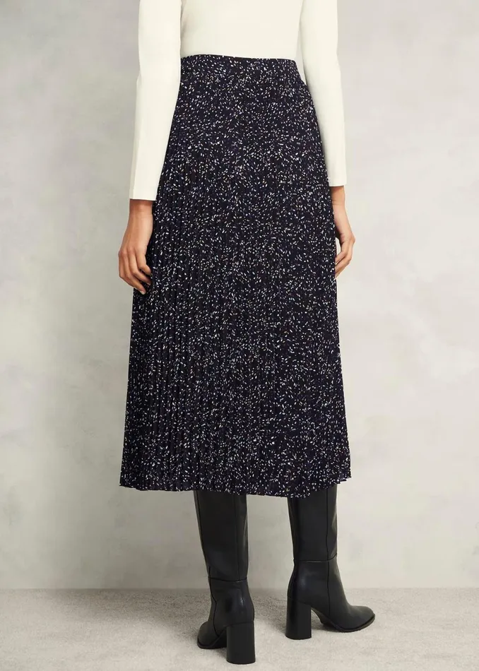 Women Skirts Hobbs Teia Pleated Skirt Black Multi