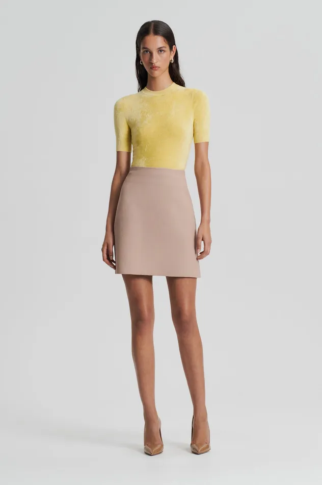 Women Skirts Scanlan Theodore CREPE KNIT MINI SKIRT OAT