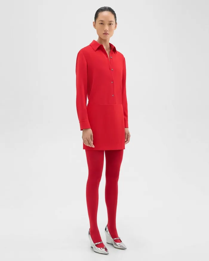 Women Skirts Theory Slice Mini Skirt In Admiral Crepe Geranium