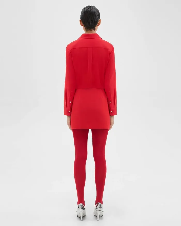 Women Skirts Theory Slice Mini Skirt In Admiral Crepe Geranium