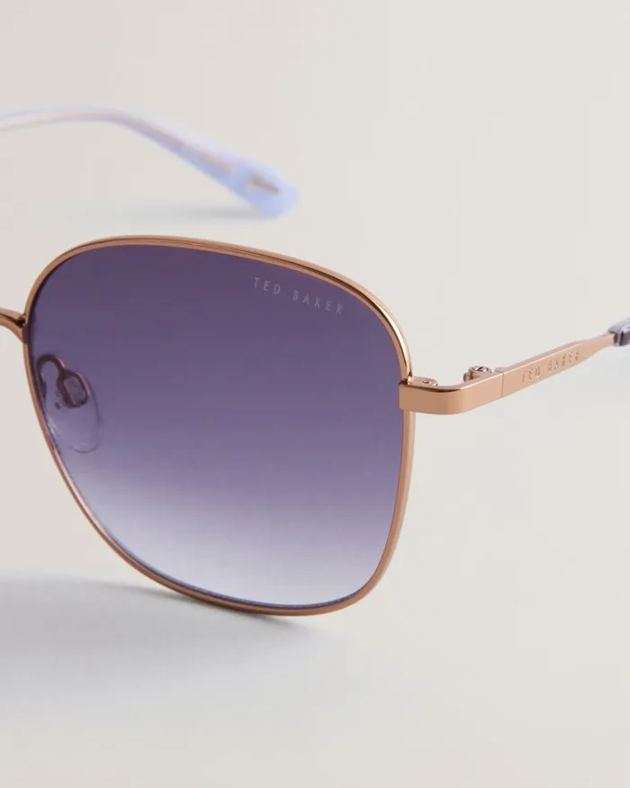 Women SKYLAHR 8211 Large Square Metal Frame Sunglasses Gold Colour Ted Baker Sunglasses Women SKYLAHR 8211 Large Square Metal Frame Sunglasses Gold Colour Ted Baker Sunglasses