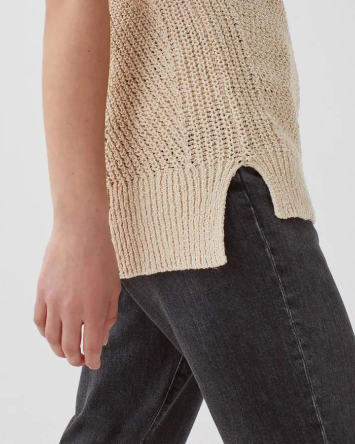 Women Sleeveless Jumper Oyester Gray Comptoir Des Cotonniers Knit
