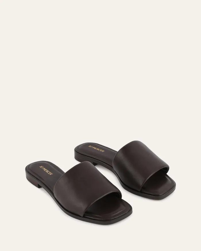 Women SLIDES jomercer Picasso flat slide cacao leather Women SLIDES jomercer Picasso flat slide cacao leather