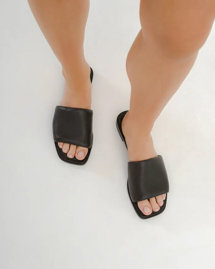 Women SLIDES jomercer Picasso flat slide cacao leather Women SLIDES jomercer Picasso flat slide cacao leather