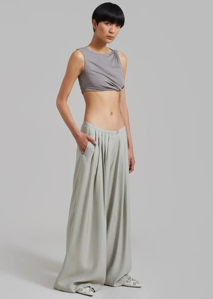 Women Sloane Wide Leg Trousers 8211 Grey The Frankie Shop Bottoms