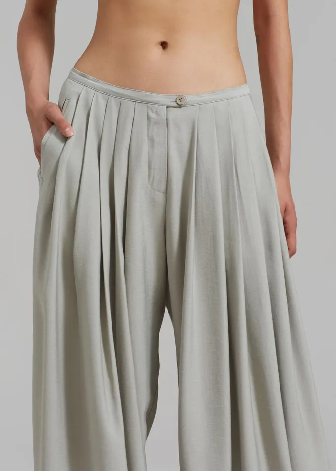 Women Sloane Wide Leg Trousers 8211 Grey The Frankie Shop Bottoms