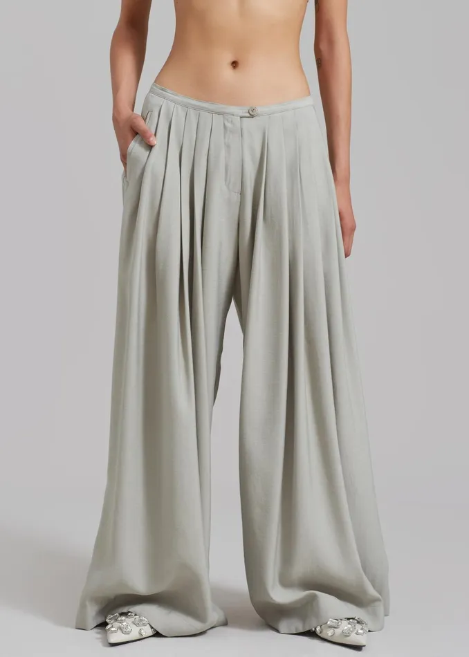 Women Sloane Wide Leg Trousers 8211 Grey The Frankie Shop Bottoms