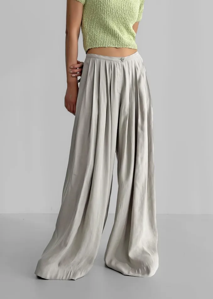Women Sloane Wide Leg Trousers 8211 Grey The Frankie Shop Bottoms