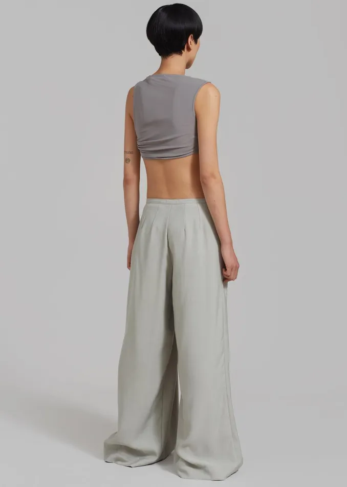 Women Sloane Wide Leg Trousers 8211 Grey The Frankie Shop Bottoms