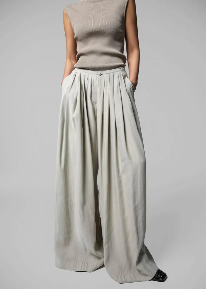 Women Sloane Wide Leg Trousers 8211 Grey The Frankie Shop Bottoms