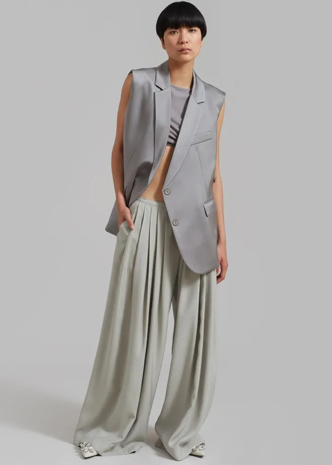 Women Sloane Wide Leg Trousers 8211 Grey The Frankie Shop Bottoms