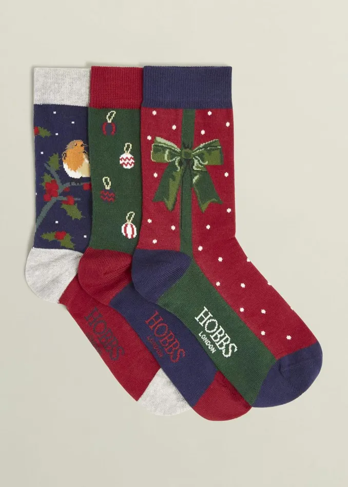 Women Socks and Tights Hobbs Festive Sock Set Multi