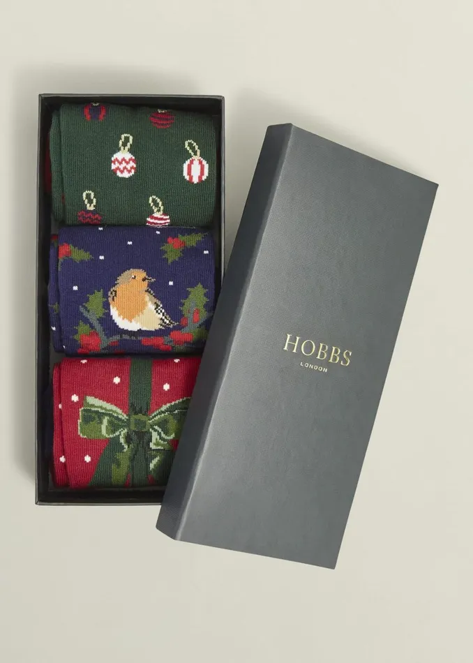 Women Socks and Tights Hobbs Festive Sock Set Multi