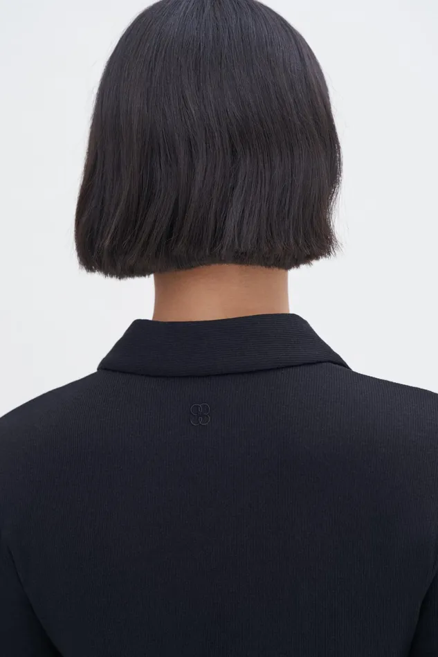 Women Soft Rib Shirt Black Filippa K Tops