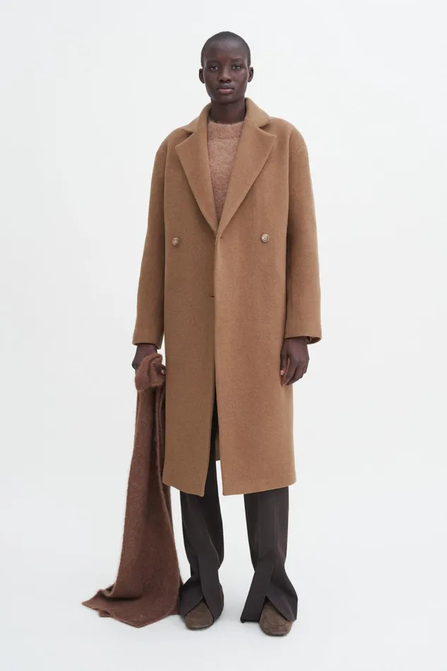 Women Soft Wool Belted Coat Light Brown Filippa K Outerwear
