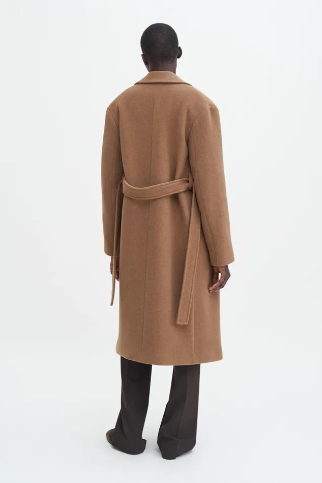 Women Soft Wool Belted Coat Light Brown Filippa K Outerwear