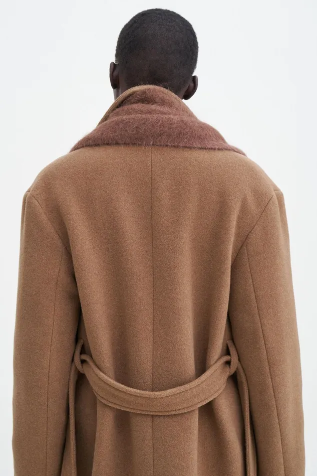 Women Soft Wool Belted Coat Light Brown Filippa K Outerwear