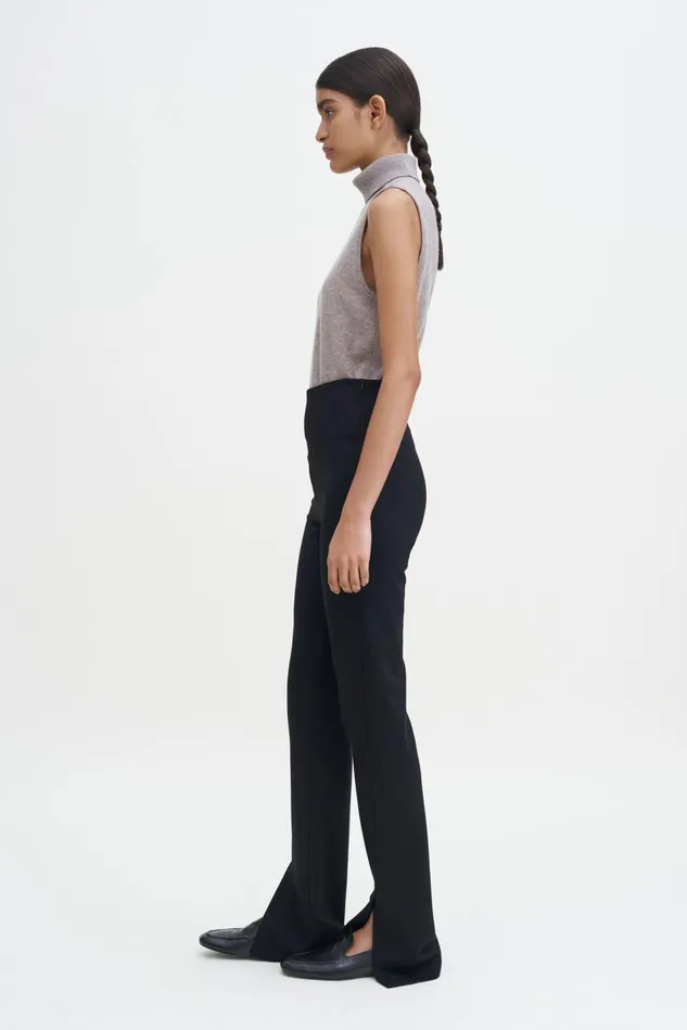 Women Split Hem Jersey Trousers Black Filippa K Trousers