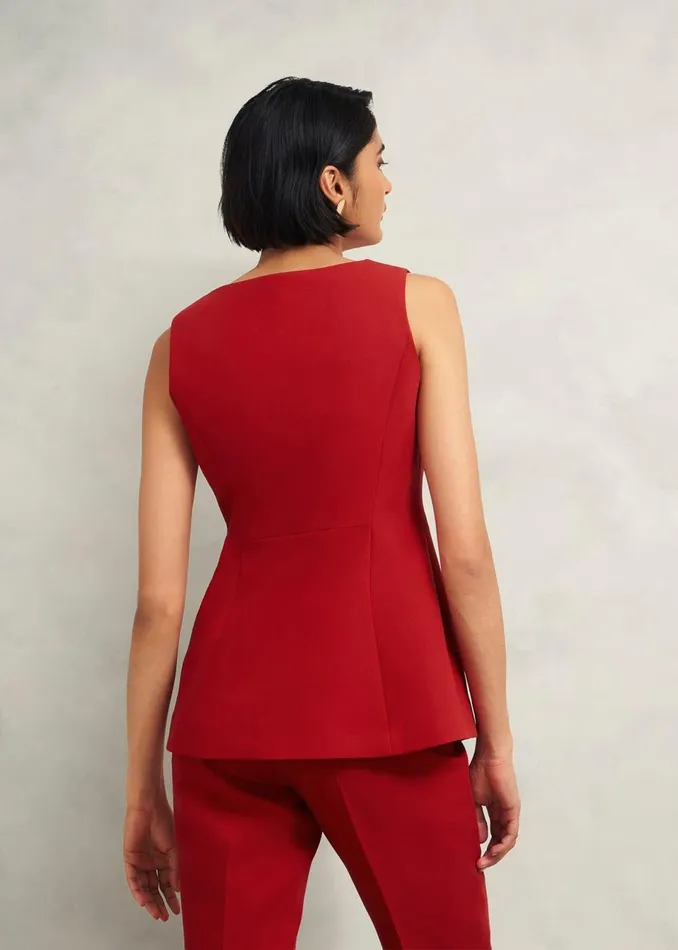 Women Suits and CoOrds Hobbs Nova Waistcoat Pomegranate Red