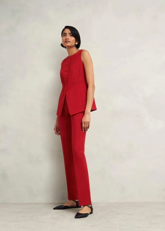 Women Suits and CoOrds Hobbs Nova Waistcoat Pomegranate Red