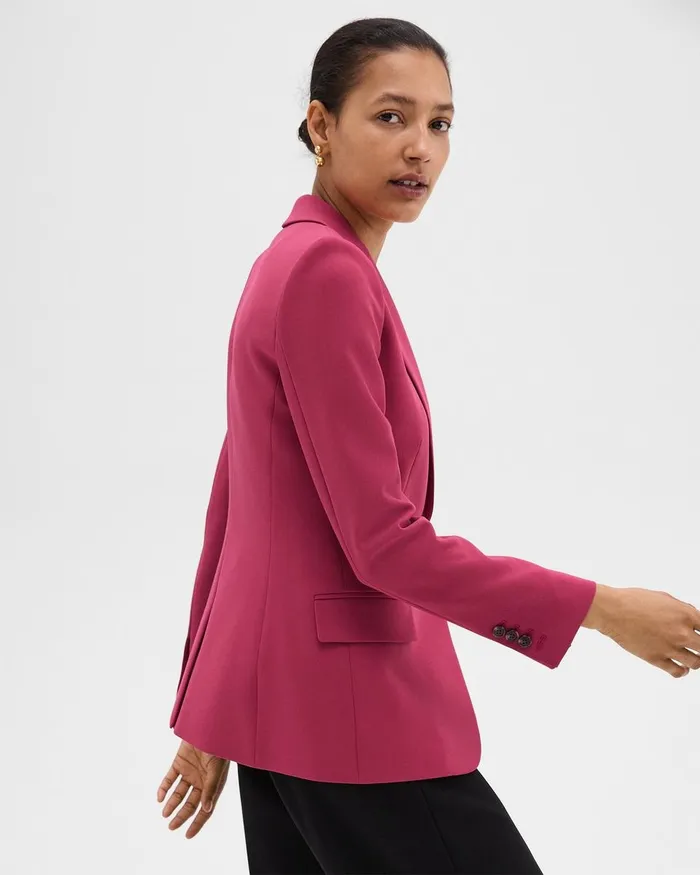 Women Suits Theory Staple Blazer In Admiral Crepe Deep Rose