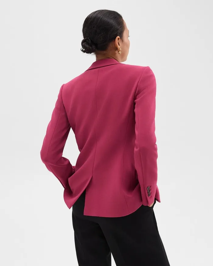 Women Suits Theory Staple Blazer In Admiral Crepe Deep Rose