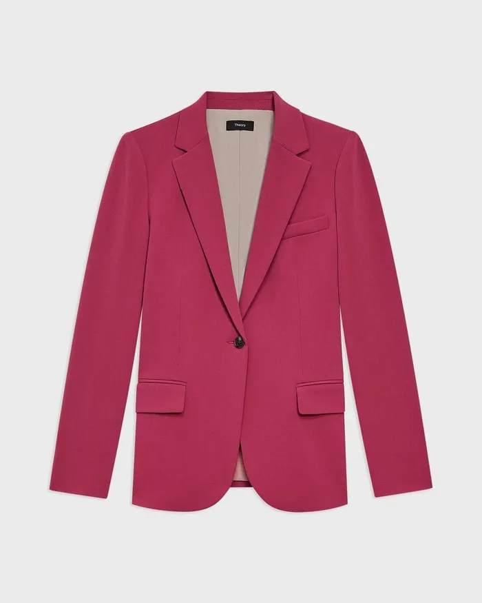 Women Suits Theory Staple Blazer In Admiral Crepe Deep Rose