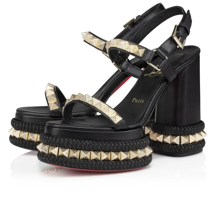 Women Superaclou 130 Mm Sandals 8211 Nappa Leather 8211 Black Christian Louboutin Platforms