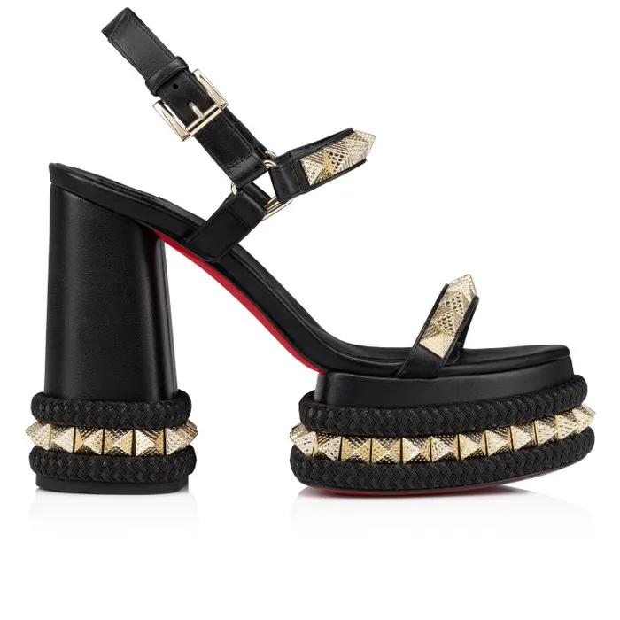 Women Superaclou 130 Mm Sandals 8211 Nappa Leather 8211 Black Christian Louboutin Platforms