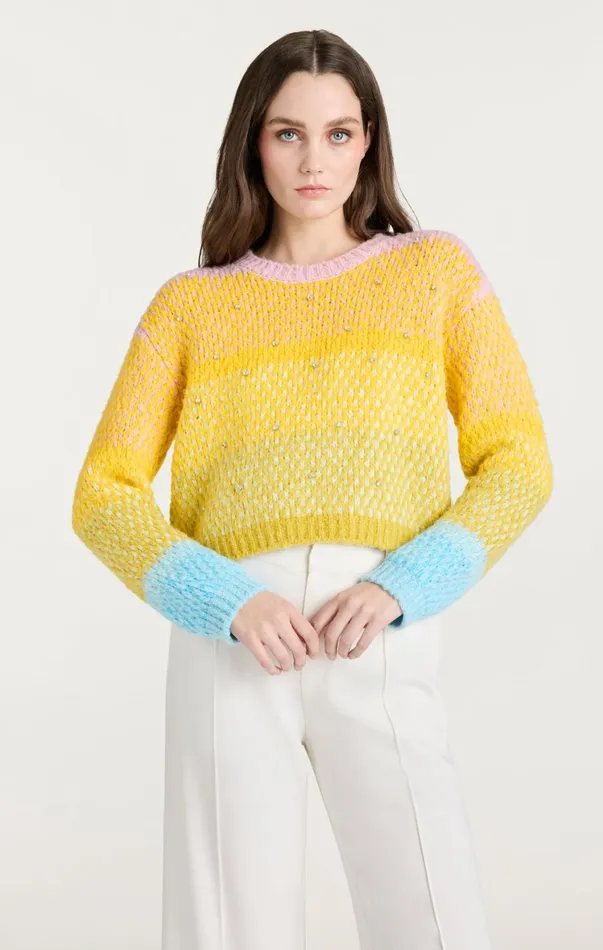 Women Sweaters and Knits Cinq Sept Caspar Pullover Rainbow Multi
